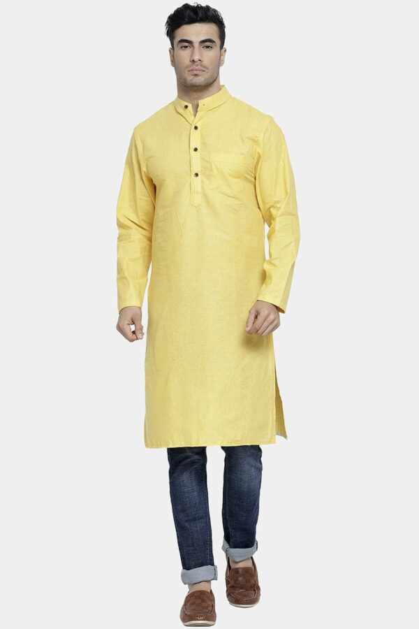 Sayesha Men Yellow Cotton Kurta