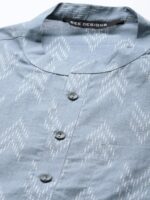 See Designs Men Grey Printed Kurta - Image 2