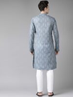 See Designs Men Grey Printed Kurta - Image 4