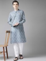 See Designs Men Grey Printed Kurta - Image 5