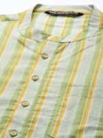 See Designs Men Yellow Striped Kurta - Image 2