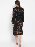 Oxolloxo Women Black Floral Printed A-Line Maternity Dress - Image 6