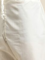 SOJANYA Men Cream-Coloured & Brown Silk Cotton Printed Regular Kurta with Churidar - Image 3