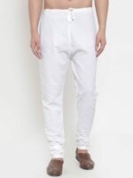 Jompers Men White Solid Churidar