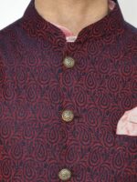 KISAH Men Violet Woven Design Nehru Jacket - Image 2