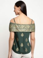 Mayra Green Print Pure Silk Top - Image 5