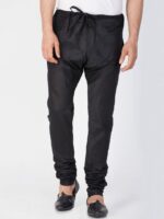 VASTRAMAY Men Black Solid Churidar