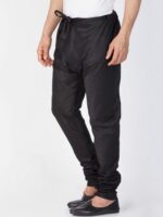 VASTRAMAY Men Black Solid Churidar - Image 2