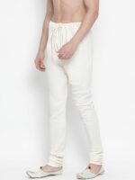 VASTRAMAY Men Cream-Colored Solid Churidar - Image 2