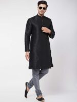 VASTRAMAY Men Grey Solid Churidar - Image 4