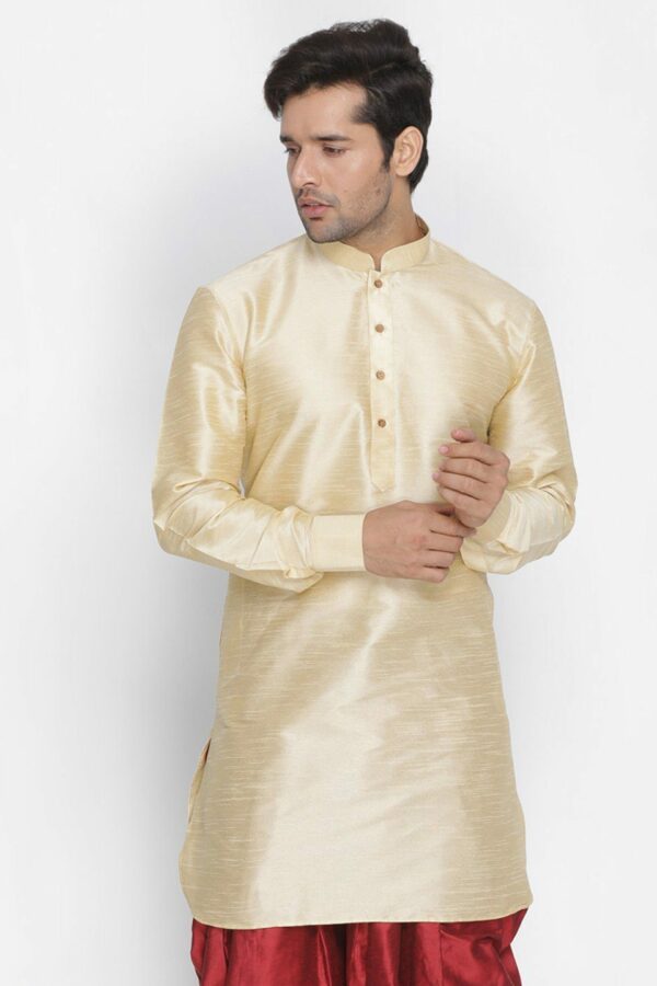 Men's Gold Silk Blend Kurta