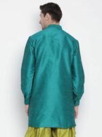Men's Green Silk Blend Kurta - Image 3