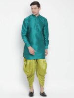 Men's Green Silk Blend Kurta - Image 6
