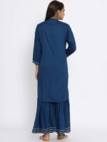 MIRAVAN Women Blue Gotta Patti Kurta with Sharara - Image 5