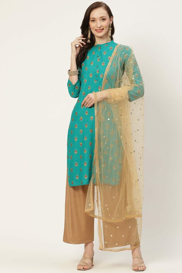Studio Shringaar Gold-Toned Embroidered Dupatta