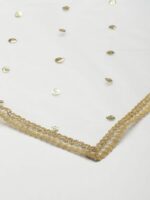 Studio Shringaar Off White Net Embroidered Dupatta - Image 2