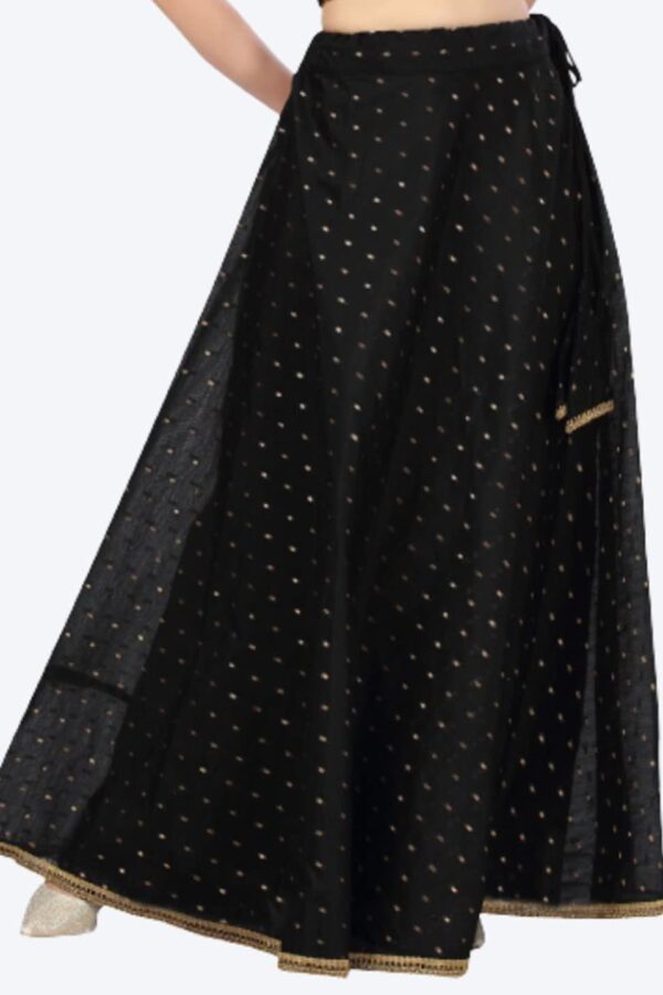 Studio Shringaar Women Black Embellished Flared Maxi Skirt Lehenga