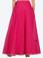 Studio Shringaar Women Pink Chanderi Silk Self Design Lehenga Skirt - Image 4