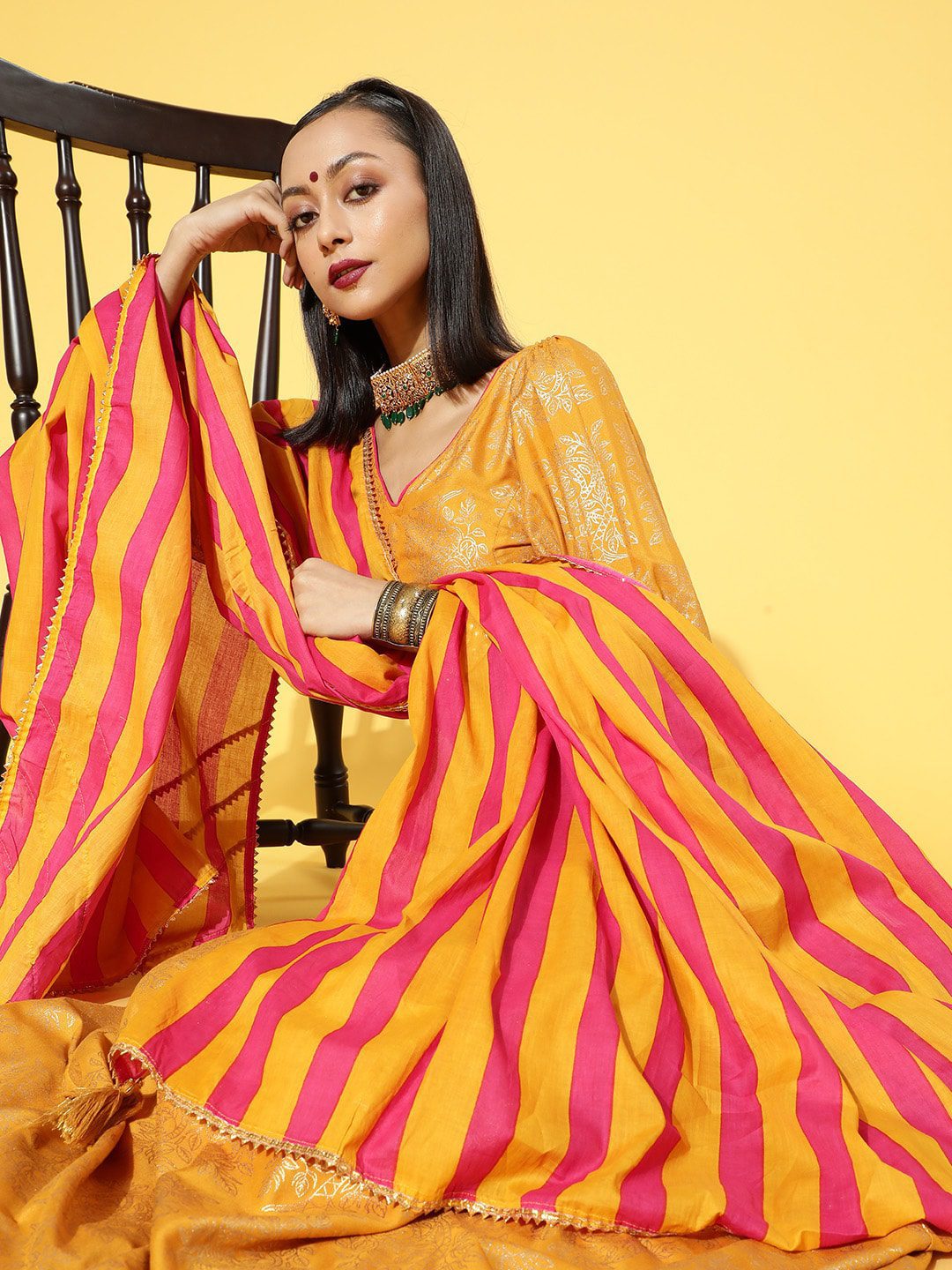 Pink & Yellow Lehenga Choli – Dressline Fashion
