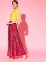 Anouk Women Pink & Yellow Embellished Ready to Wear Lehenga & Blouse With Dupatta - Image 3