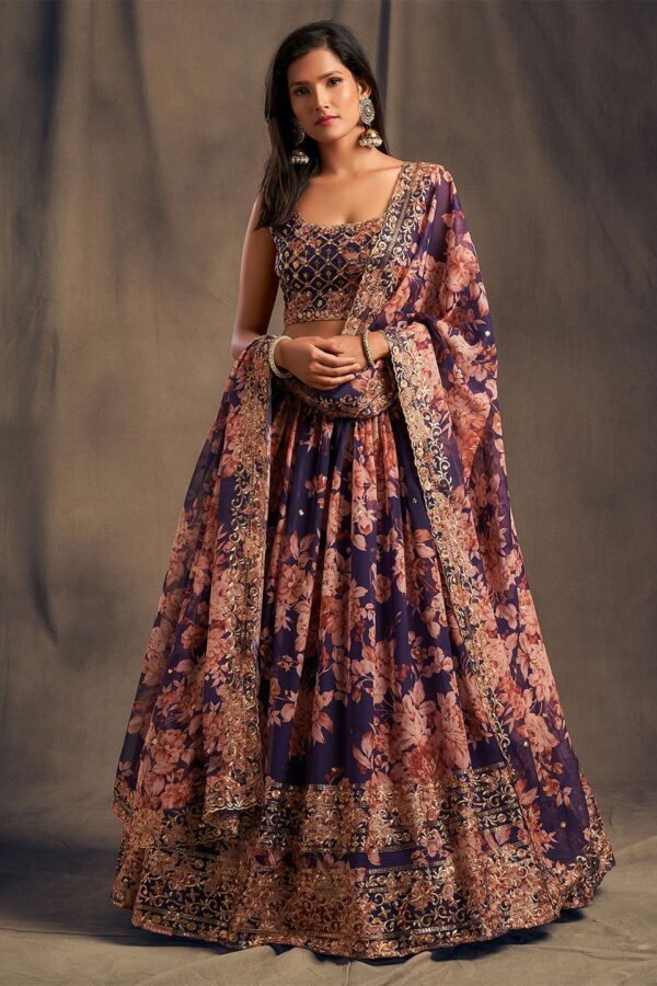 purple lehenga