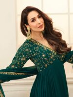 Inddus Women Green Georgette Plisse Kurta - Image 5