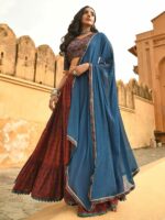 Maroon Cotton Lehenga for Women