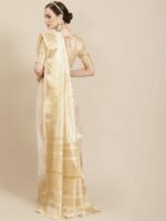 KALINI Off White & Golden Woven Design Saree - Image 3