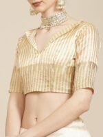 KALINI Off White & Golden Woven Design Saree - Image 6