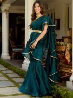 Lavanya The Label Green Organza Ready to Wear Saree - Image 2