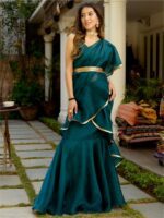 Lavanya The Label Green Organza Ready to Wear Saree - Image 4