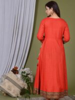 Pranavi Heavy Rayon Red Long Anarkali Gown - Image 4
