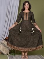 Pranavi Heavy Rayon Long Black Anarkali Gown - Image 3