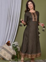 Pranavi Heavy Rayon Long Black Anarkali Gown