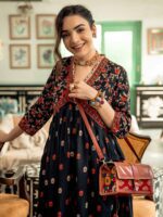 Rustorange Black & Orange Ethnic Motifs Printed Maxi Dress - Image 6