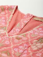 Shae by SASSAFRAS Peach-Coloured & Olive Green Printed Fusion Lehenga Choli - Image 2