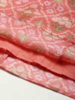 Shae by SASSAFRAS Peach-Coloured & Olive Green Printed Fusion Lehenga Choli - Image 7