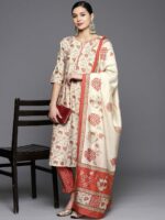 Libas Women Floral Printed Kurta with Trousers & With Dupatta