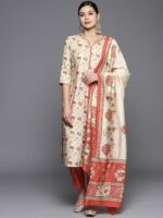 Libas Women Floral Printed Kurta with Trousers & With Dupatta - Image 5