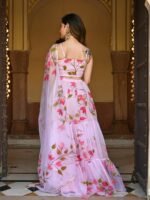 Baby Pink Hand Painted Lehenga Set - Image 11