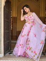 Baby Pink Hand Painted Lehenga Set - Image 8