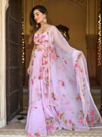 Baby Pink Hand Painted Lehenga Set - Image 10