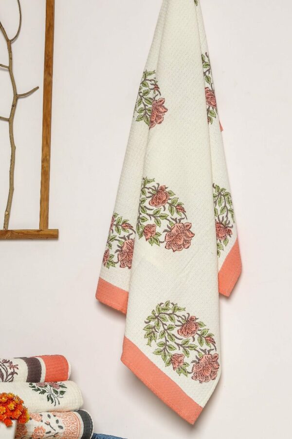 Buta Print Waffle Cotton Towel
