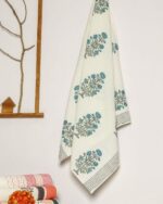 Floral Buta Waffle Cotton Towel