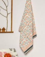 Floral Jaal Print Waffle Cotton Towel