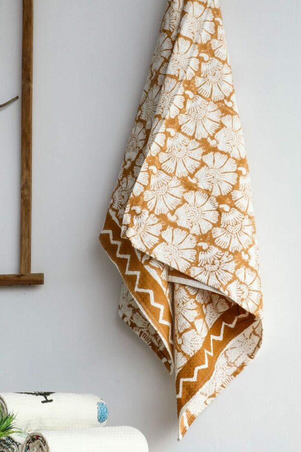 Floral Print Waffle Cotton Towel
