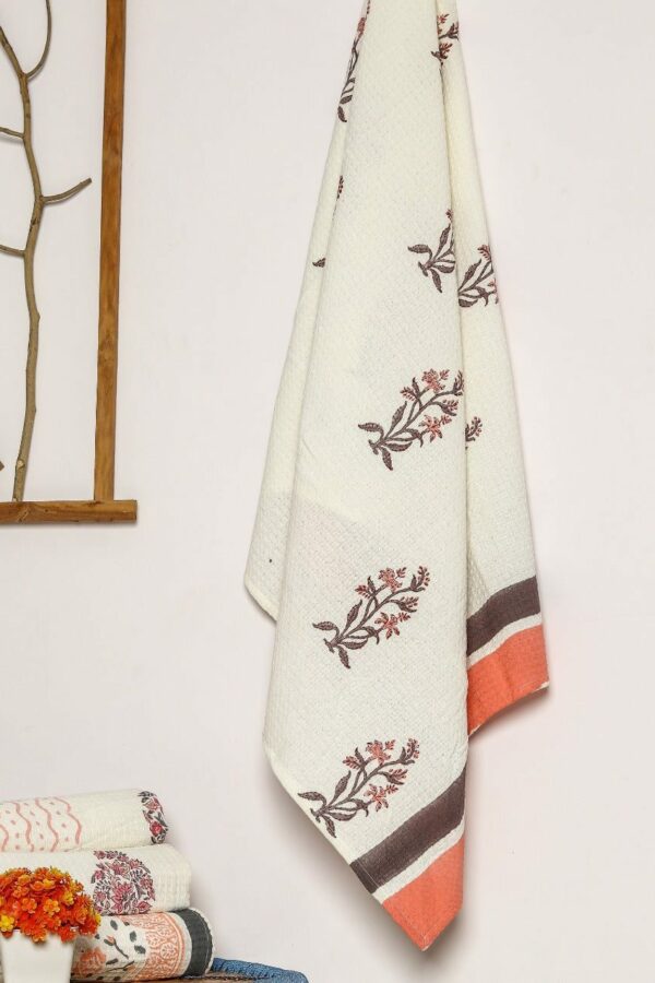 Hand Block Print Waffle Cotton Towel