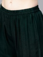 Ishin Women Green Ethnic Motifs Yoke Design Kurta with Trousers - Image 3
