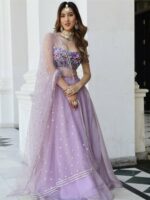 Lavanya The Label Lavender & Green Embroidered Ready to Wear Lehenga & Blouse With Dupatta