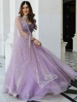 Lavanya The Label Lavender & Green Embroidered Ready to Wear Lehenga & Blouse With Dupatta - Image 4